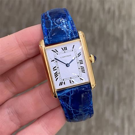 blue cartier tank|cartier tank mechanical.